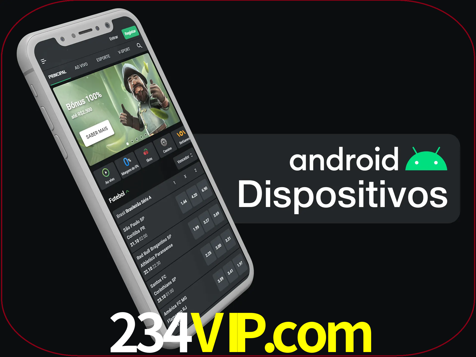 O aplicativo suporta a maioria de todos os dispositivos Android.